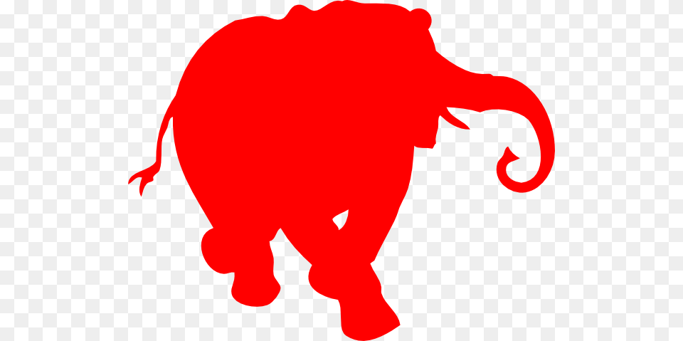 Elephant Silhouette Red Clip Art, Animal, Mammal, Wildlife Png Image