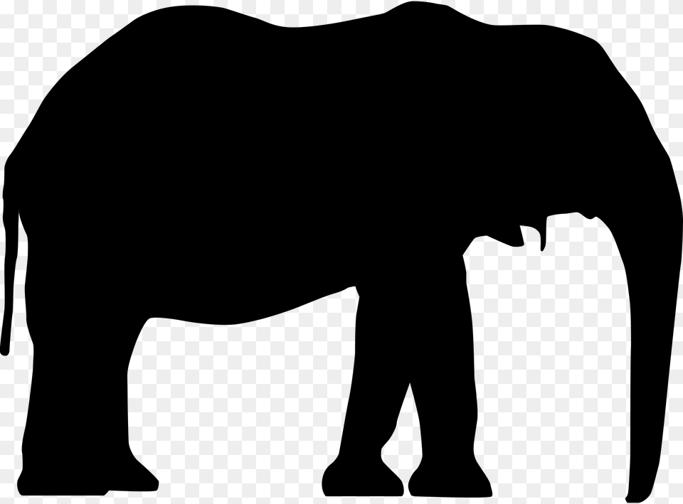 Elephant Silhouette Transparent, Gray Free Png Download