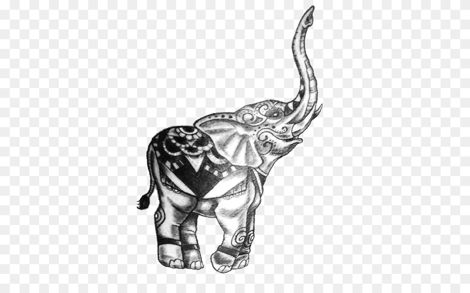 Elephant Tattoo, Art, Drawing, Accessories, Skin Free Png Download