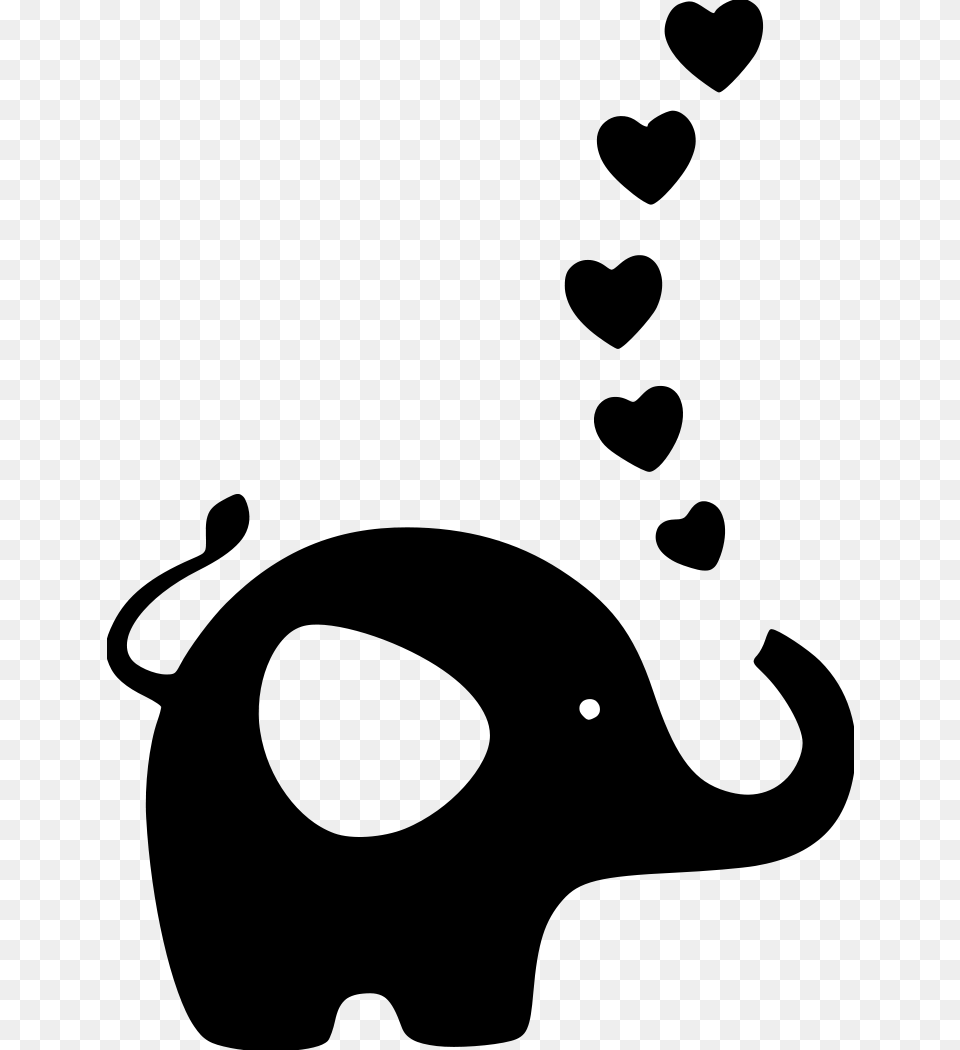 Elephant W Hearts File Size Elephant With Heart, Gray Free Png Download