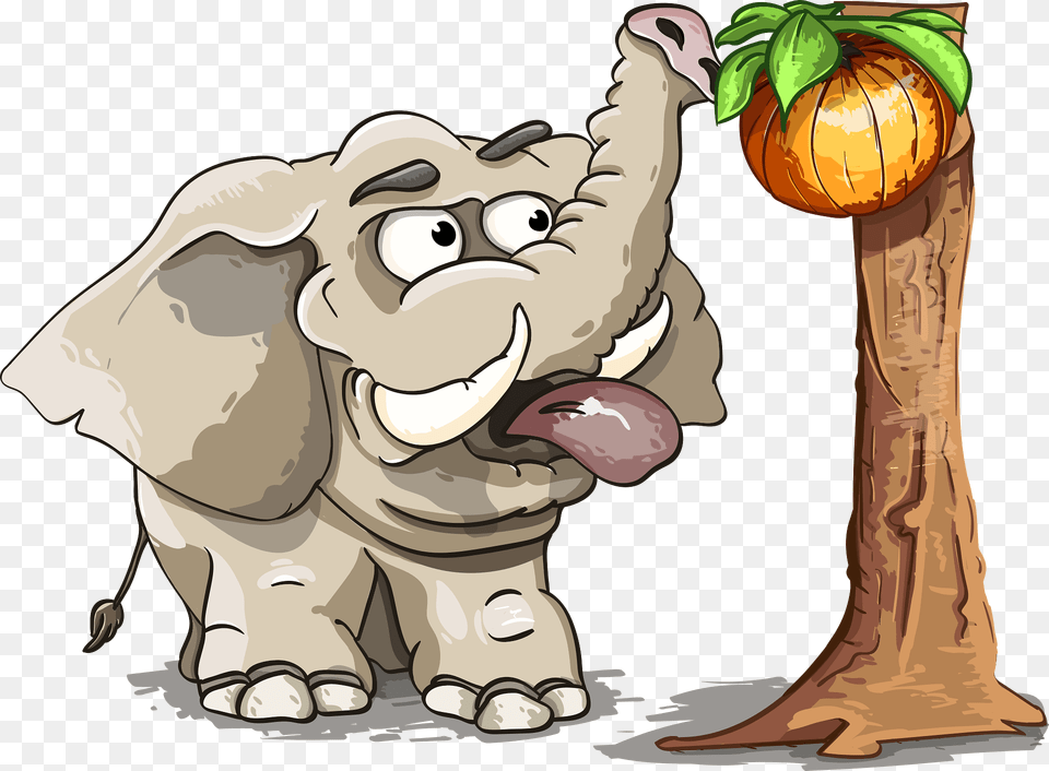 Elephant With Fruit Tree Clipart, Art, Baby, Person, Animal Free Png