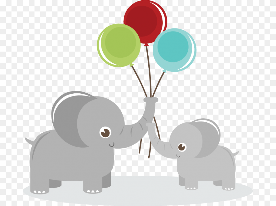 Elephants Holding Balloons Svg Elephant With Balloons Clipart, Balloon, People, Person, Animal Free Png Download