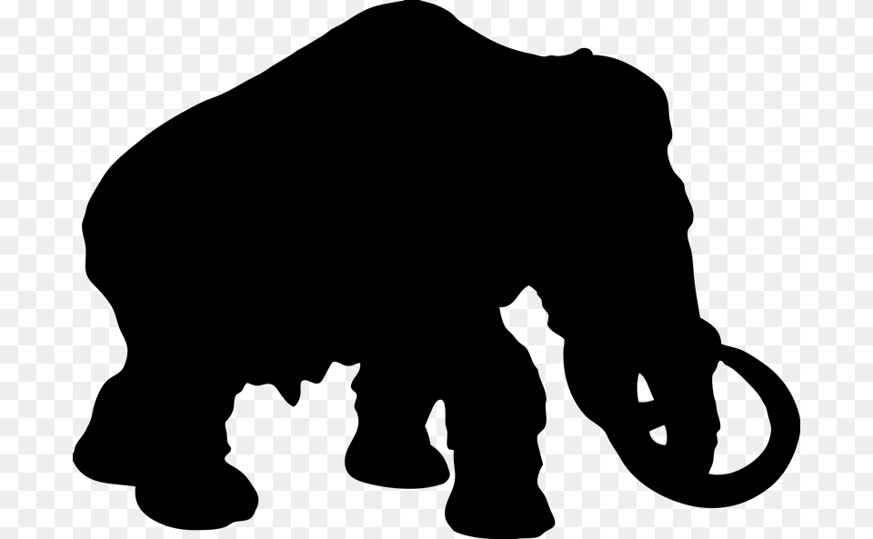 Elephants Silhouettes Mammoth Silhouette, Gray Free Transparent Png
