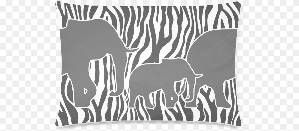 Elephants To Zebra Stripes Black Amp White Custom Rectangle Cushion, Home Decor, Pillow, Animal, Wildlife Free Transparent Png