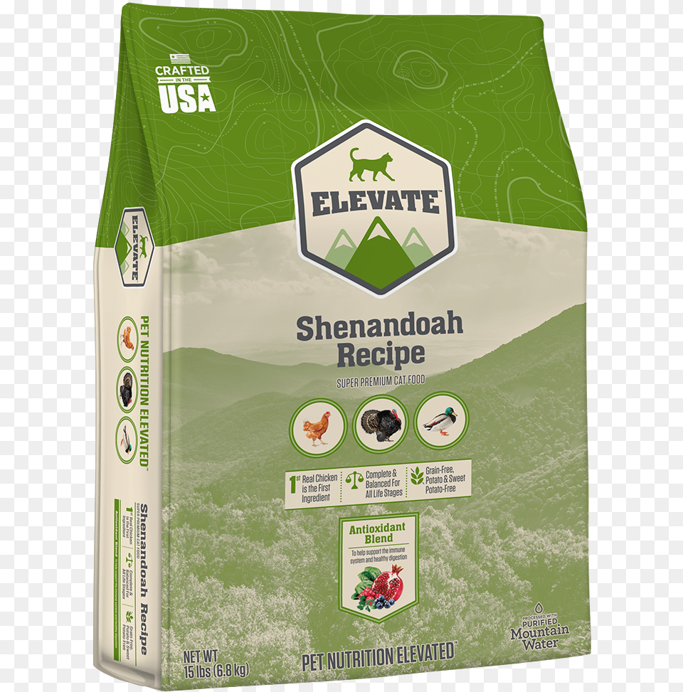 Elevate Shenandoah Fowl Recipe Super Premium Dry Cat Lawn, Person, Box, Animal, Chicken Free Png Download