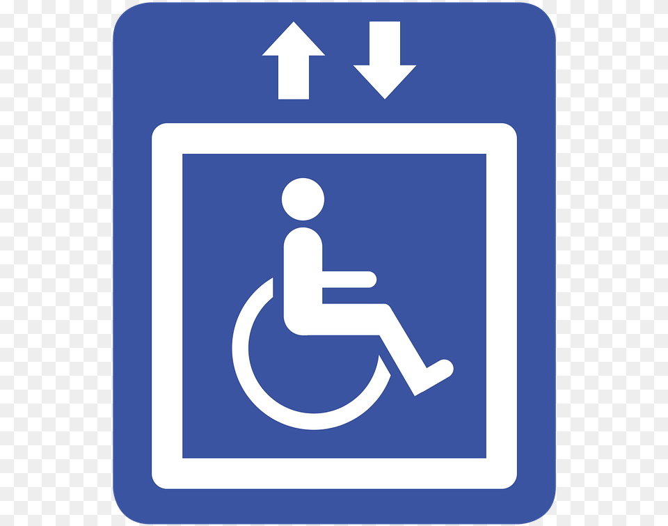 Elevatorfreight With Reduced Mobility Wheelchair Simbolo Ascensor, Sign, Symbol, Road Sign, First Aid Free Transparent Png