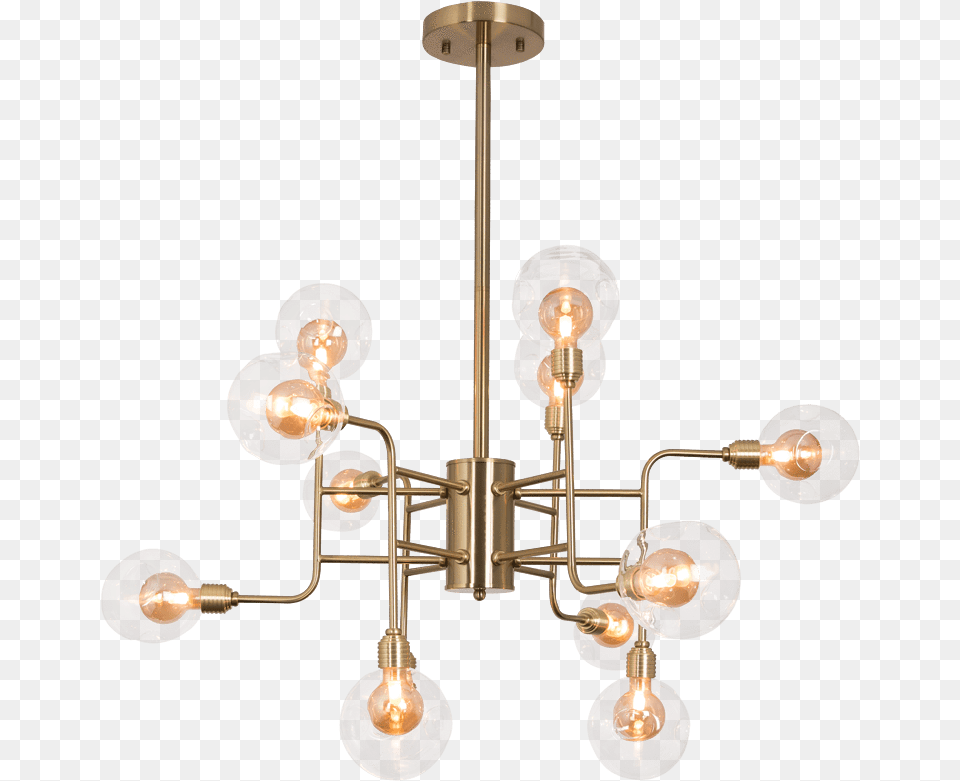 Elevenpast Satin Brass Eytel 12 Light Sputnik Chandelier Chandelier, Lamp Free Png Download