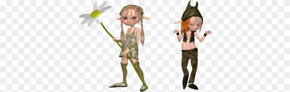 Elf, Daisy, Plant, Person, Flower Free Png Download