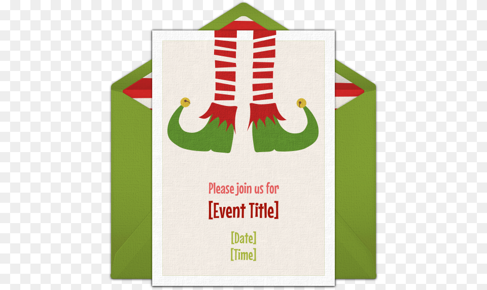 Elf Christmas Party Invitation Save The Date Christmas Party Template, Advertisement, Poster, Envelope, Mail Png