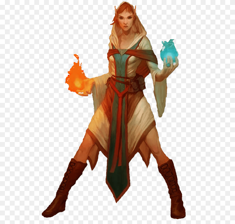 Elf Female Wizard Sorcerer Dungeons And Dragons Sorcerer, Clothing, Costume, Person, Adult Free Png