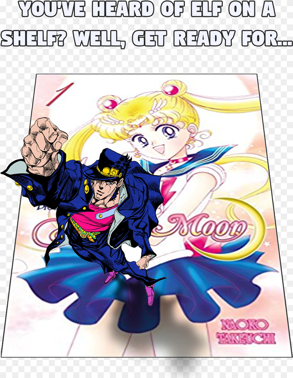 Elf On A Shelf Jojo39s Bizarre Adventure Jotaro, Book, Comics, Publication, Face Free Png Download