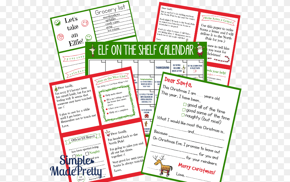 Elf On The Shelf Ideas Elf On The Shelf Calendar And Brochure, Text, Advertisement, Poster, Menu Png