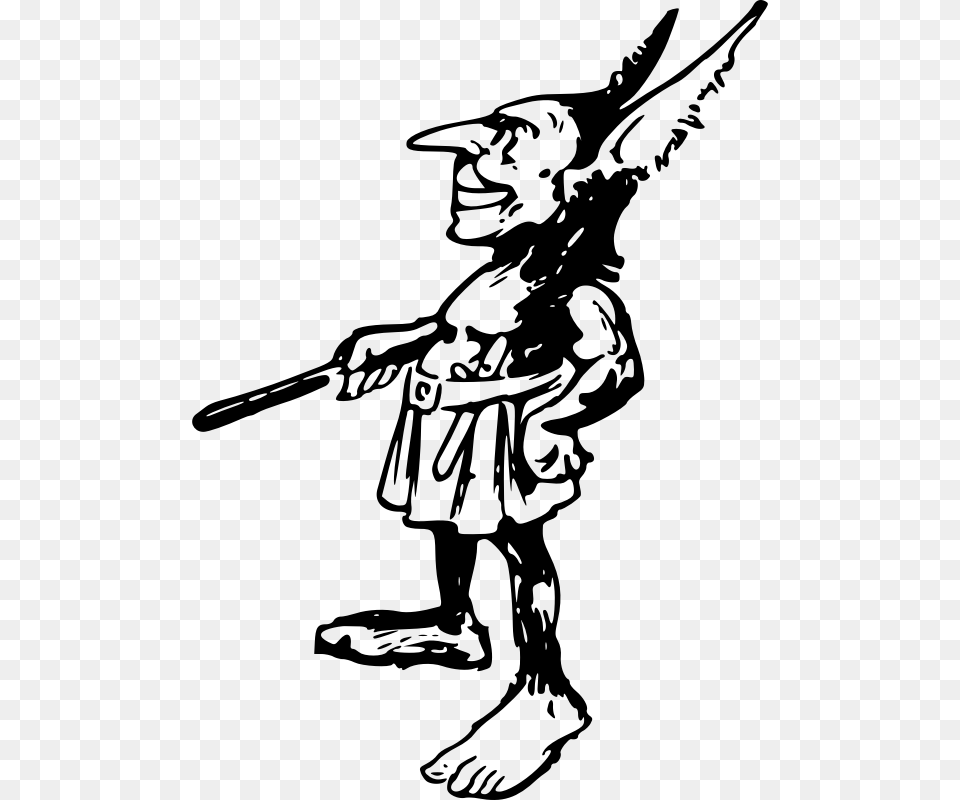Elf Troll Guy Portable Network Graphics, Gray Free Transparent Png