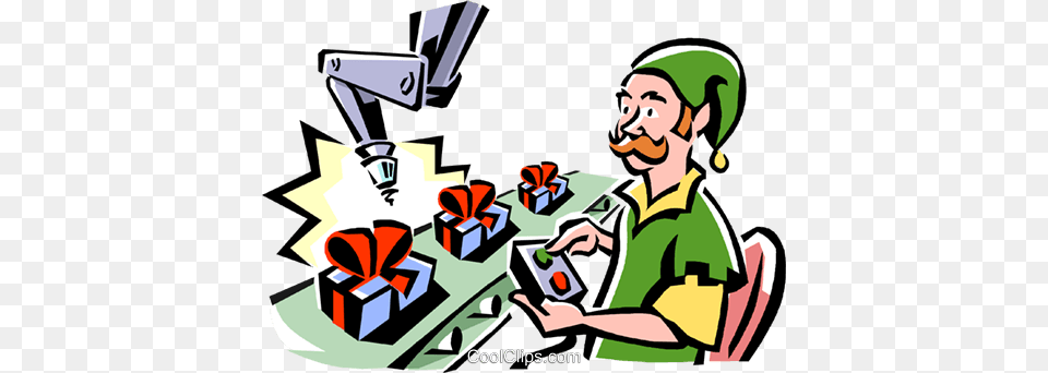 Elf Working On The Toy Assembly Line Royalty Vector Clip Art, Baby, Person, Face, Head Free Png Download