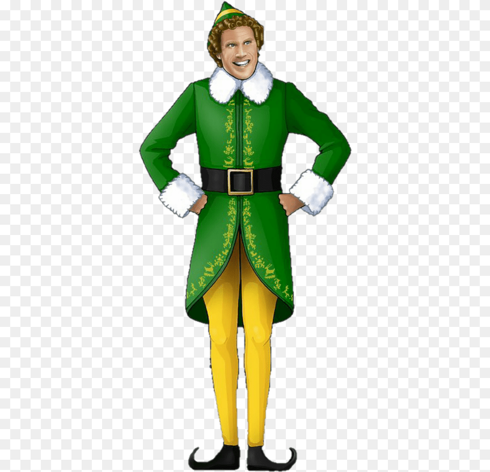Elfbuddyelfhat Elfears Santashelper Christmasiscoming Elf Movie, Sleeve, Person, Clothing, Long Sleeve Free Png Download