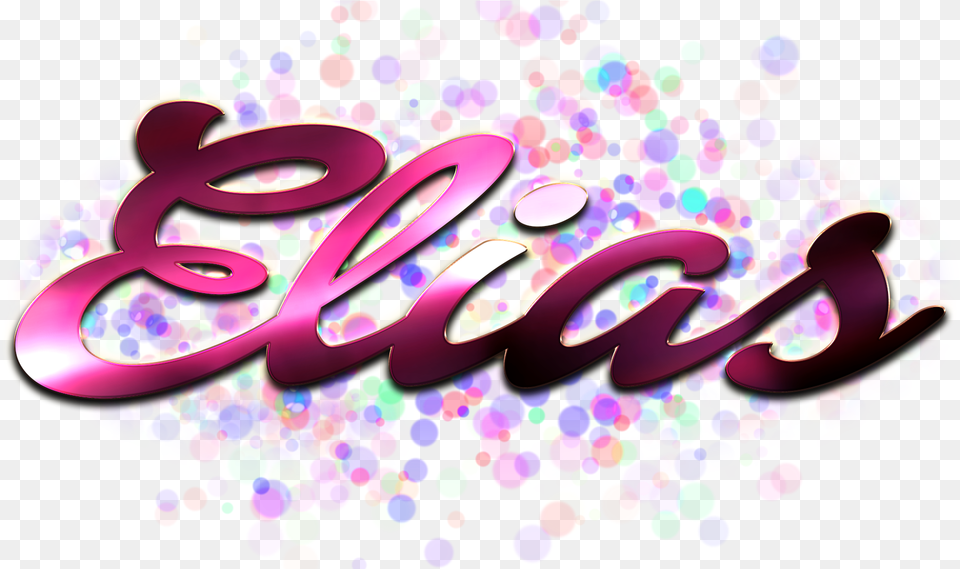 Elias Name Logo Bokeh Siya Name, Art, Graphics, Purple Png Image