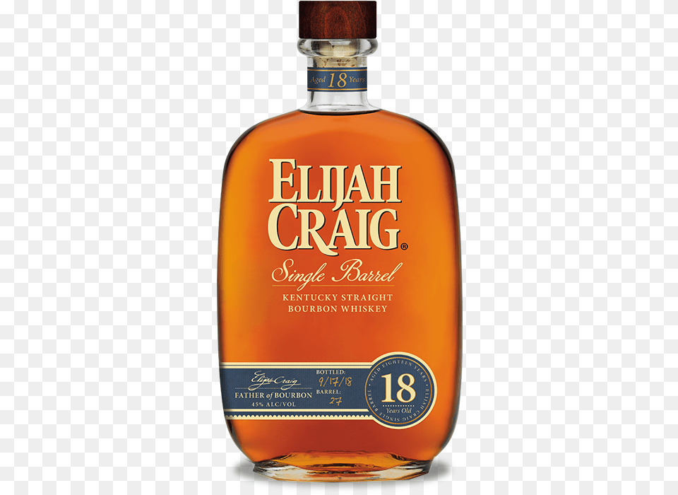 Elijah Craig 18 Year 2018, Alcohol, Beverage, Liquor, Whisky Free Png