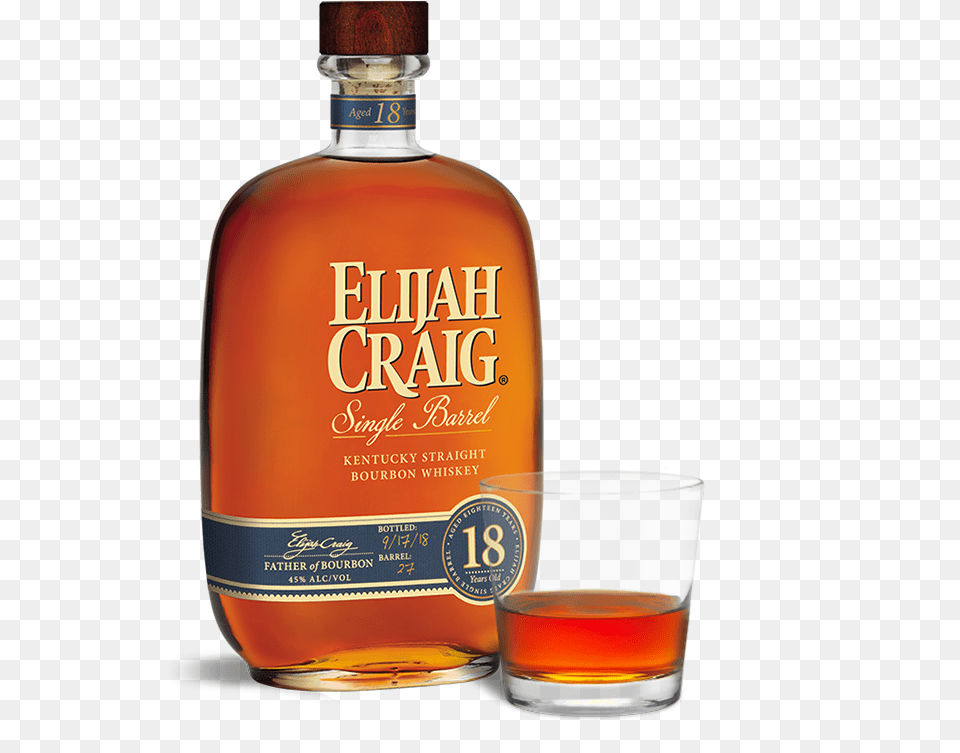 Elijah Craig Single Barrel 18 Year Old, Alcohol, Beverage, Liquor, Whisky Free Png Download