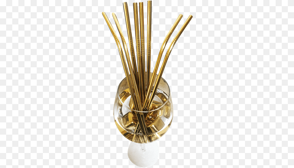 Elite Luxury Gold Plating Profile Vase, Incense, Smoke Pipe Png Image