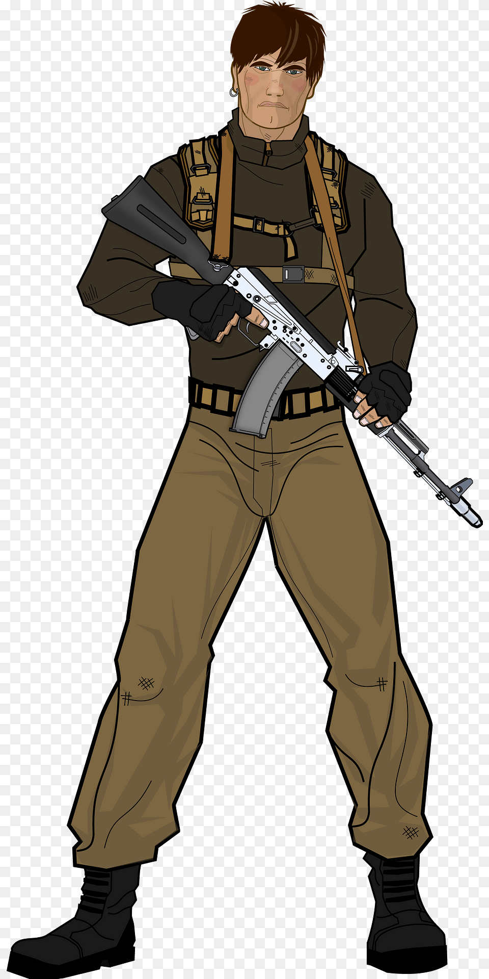 Elite Military Soldier Clipart, Weapon, Rifle, Firearm, Gun Png Image