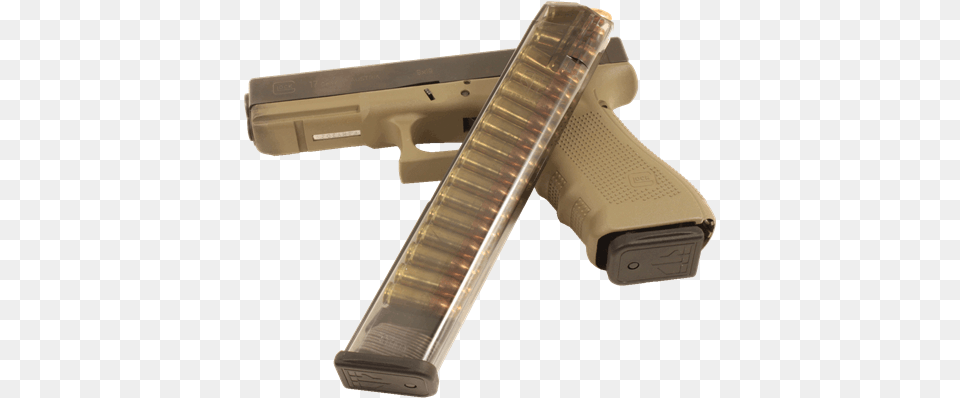 Elite Tactical Systems Glock 9mm Magazine Smoke 31 Round Glock 40 30 Round Mag, Firearm, Gun, Handgun, Weapon Free Transparent Png