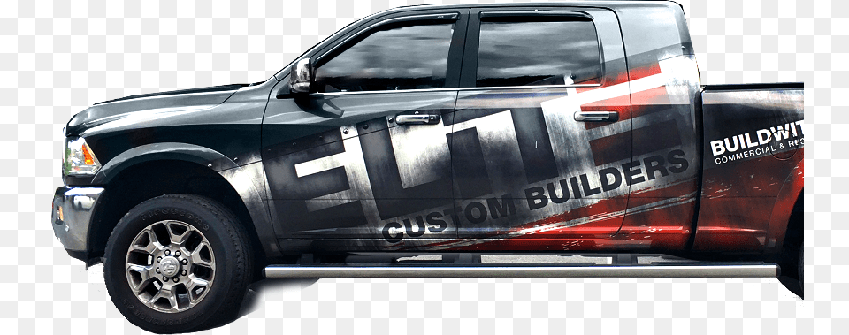 Elite Truck Wrap Construction Companies Vehicle Wrap, Pickup Truck, Transportation, Car, Machine Png Image