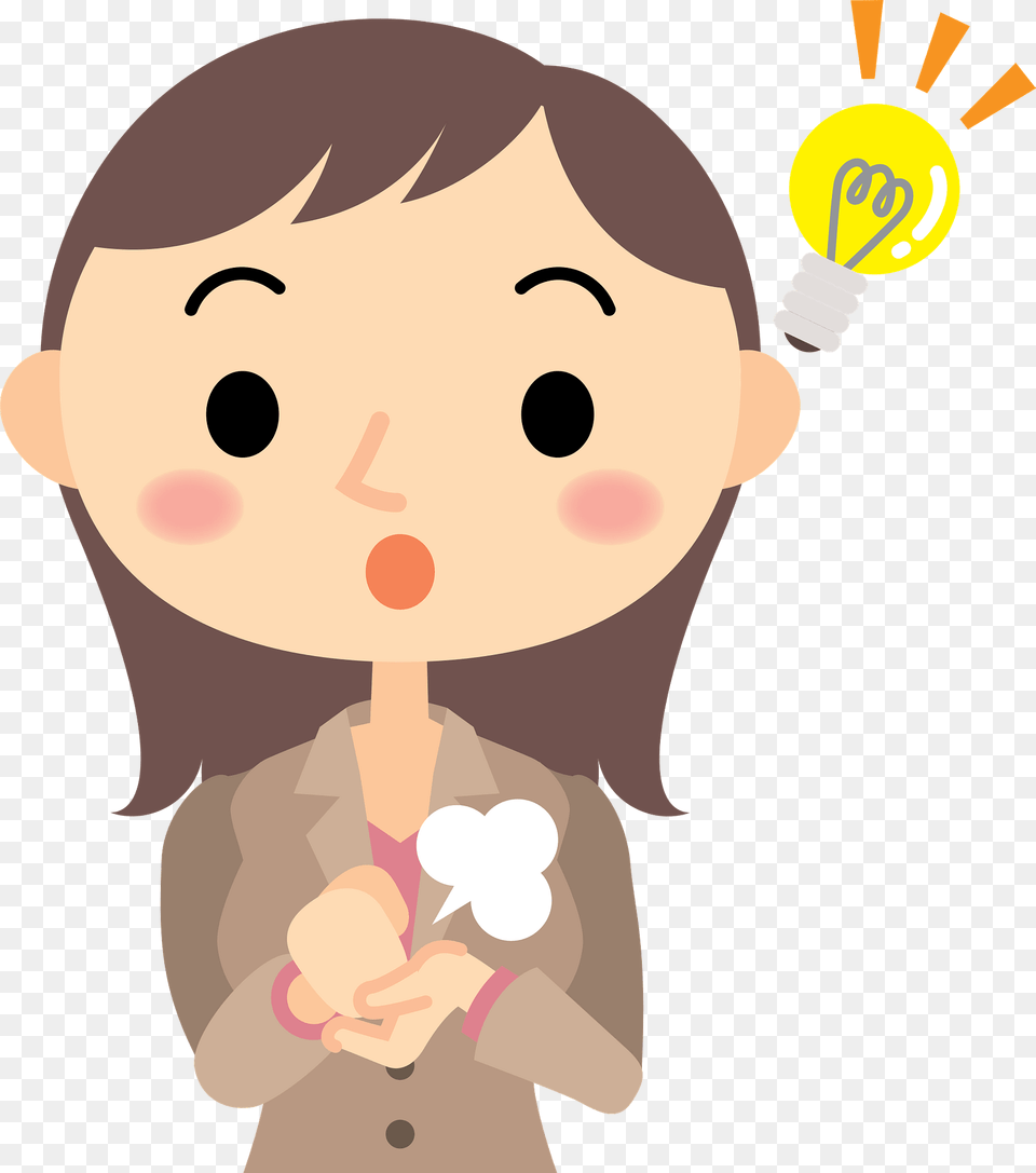 Elizabeth Businesswoman Has An Idea Clipart, Light, Baby, Person, Face Free Png Download