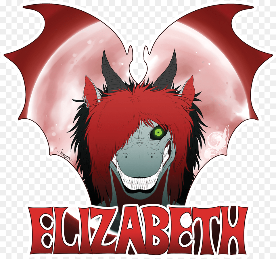 Elizabeth Dragon Wing Shape Badge Cartoon, Face, Head, Person, Logo Free Png
