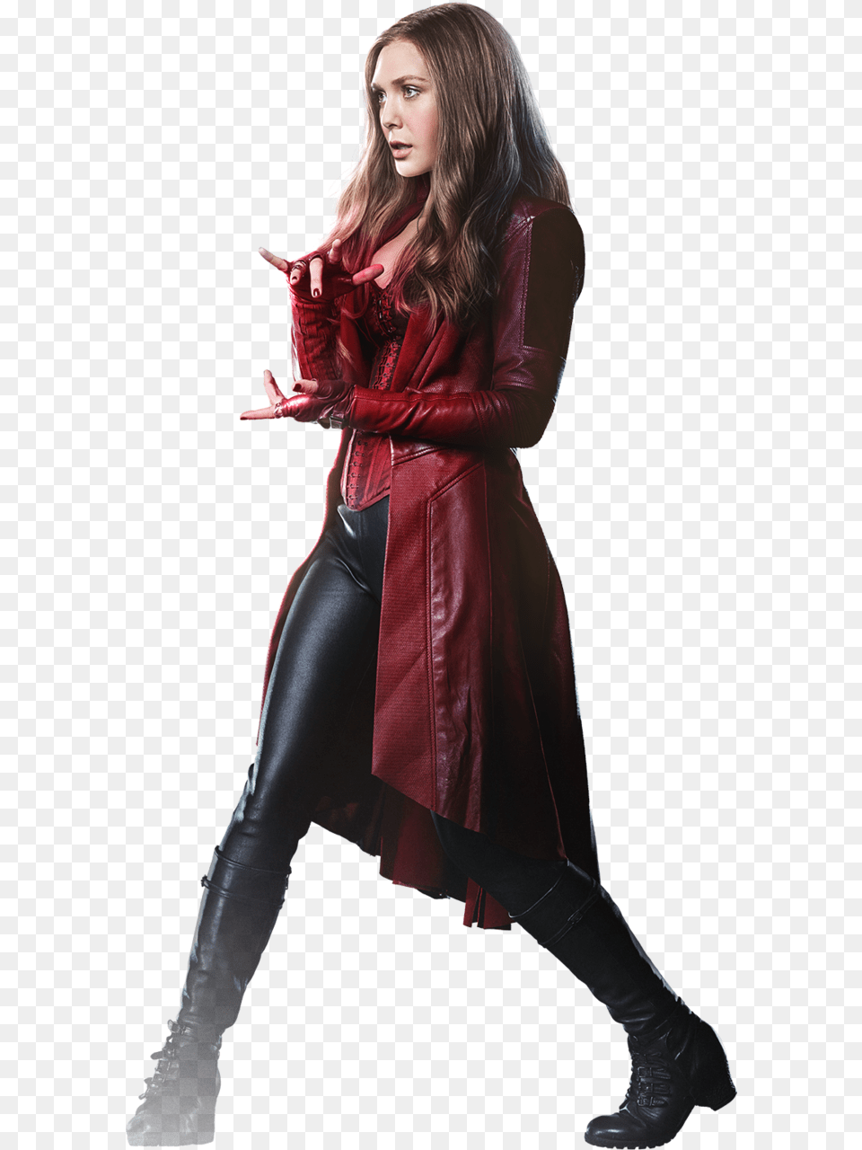 Elizabeth Olsen Scarlet Witch And Marvel Image Scarlet Witch, Adult, Person, Jacket, Woman Free Png