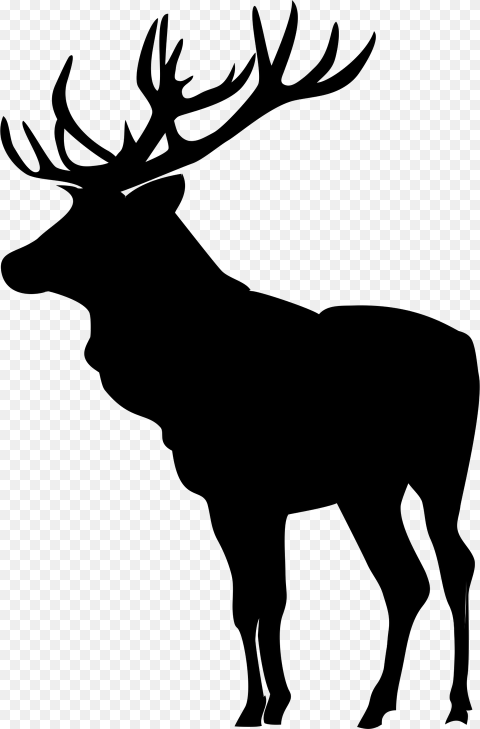 Elk Clip Art Black White, Animal, Deer, Mammal, Silhouette Png Image