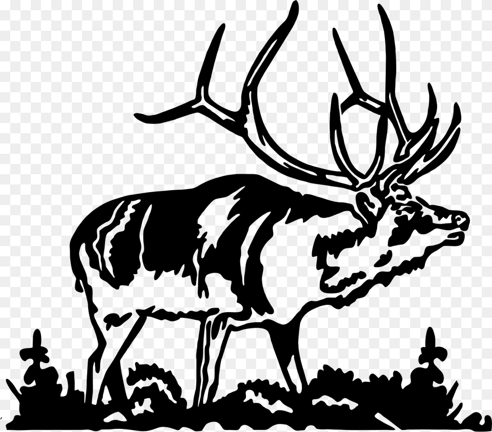 Elk Clip Art Elk Silhouette Clip Art, Animal, Deer, Mammal, Wildlife Free Png Download