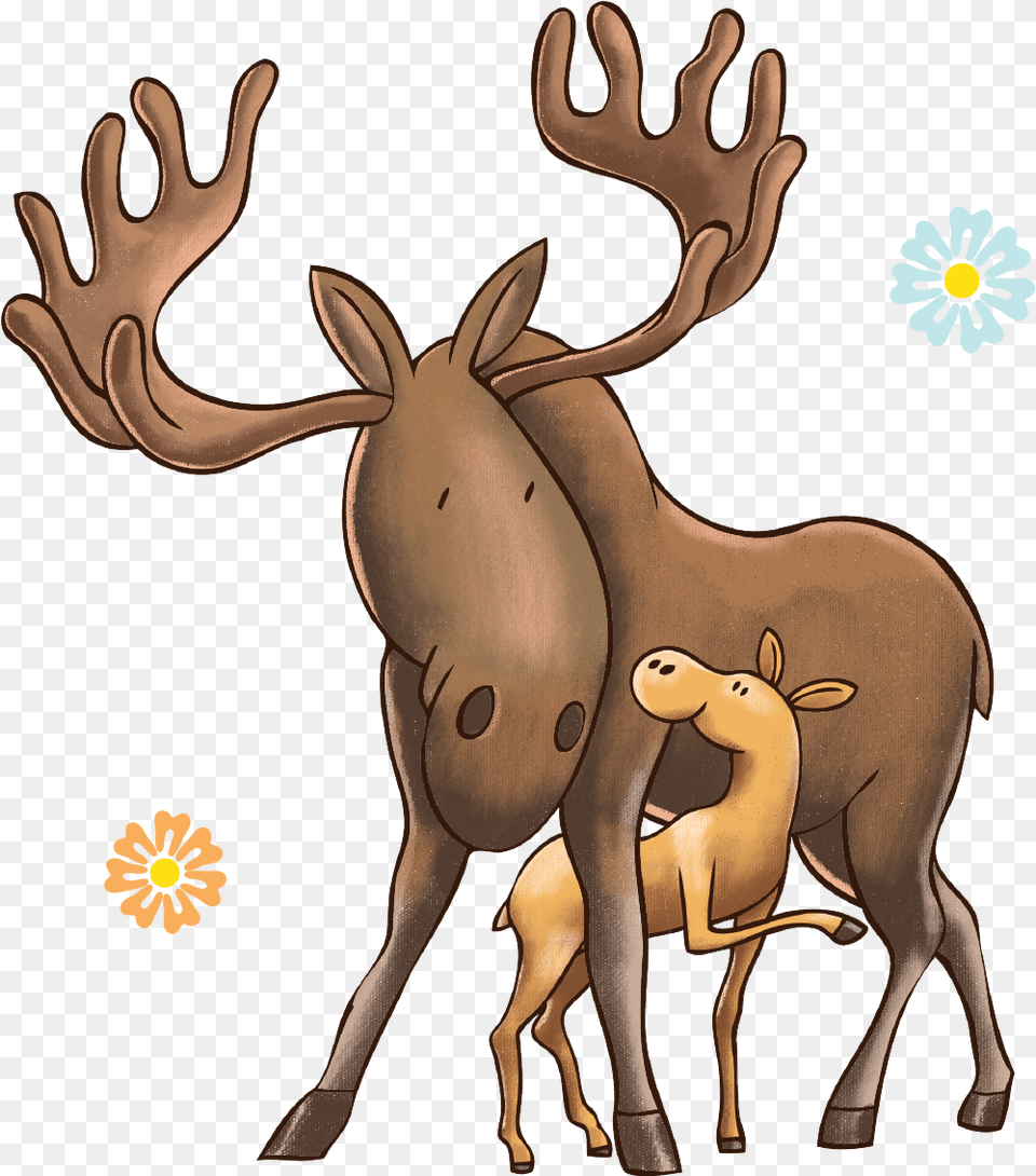 Elk Clipart Mother Deer, Animal, Mammal, Wildlife, Moose Free Transparent Png
