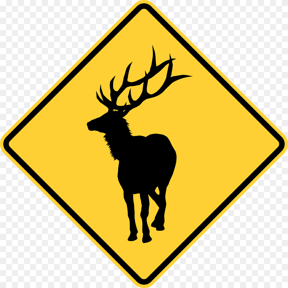 Elk Crossing Clipart, Sign, Symbol, Animal, Deer Free Transparent Png