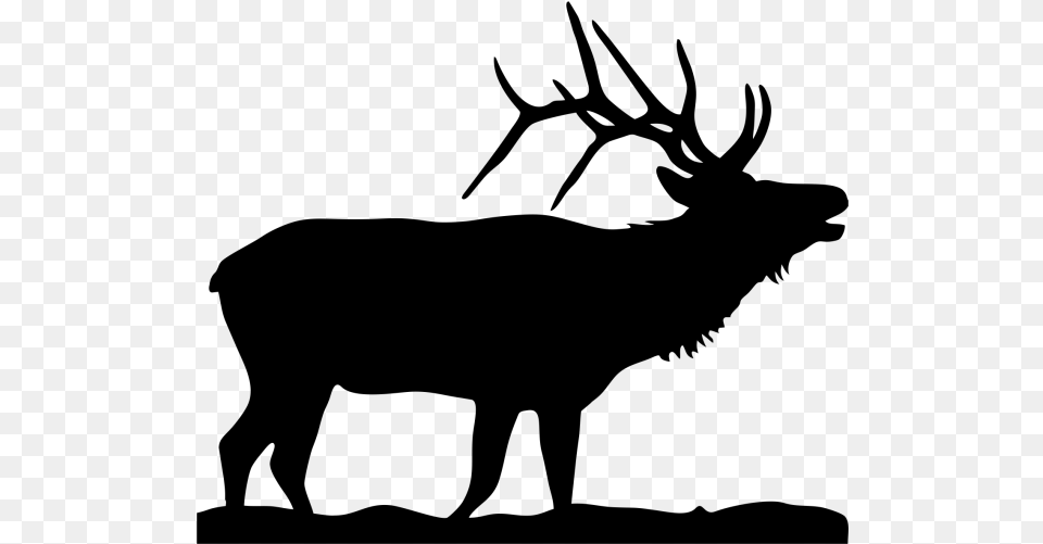 Elk Moose Silhouette Clip Art Silhouette Of An Elk, Gray Free Png