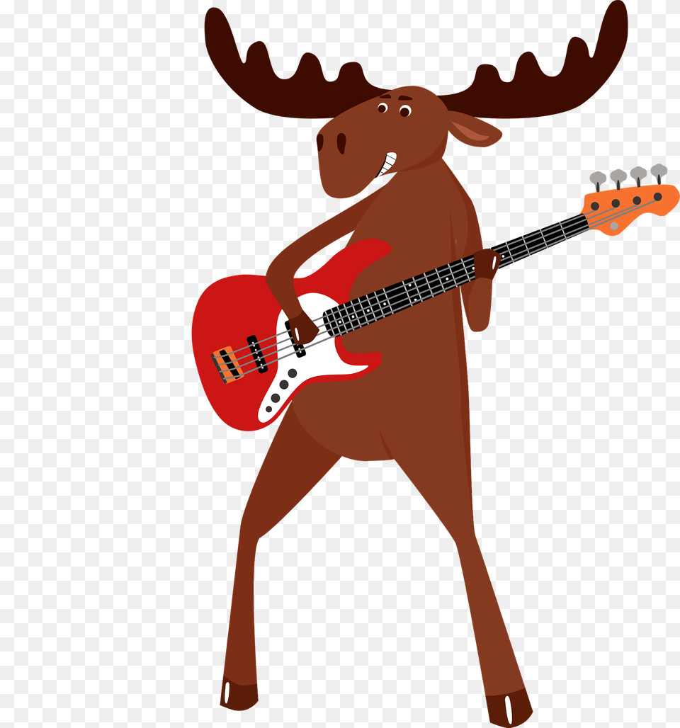 Elk Playing Bass Guitar Clipart, Musical Instrument, Bass Guitar, Person Free Transparent Png