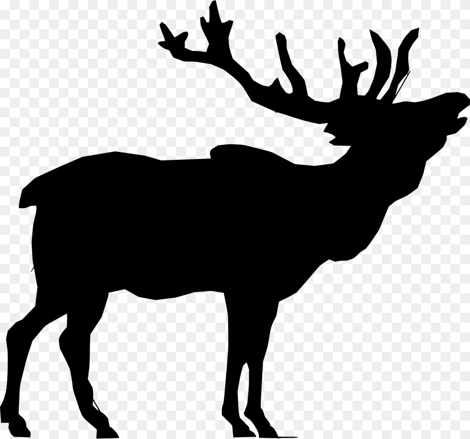 Elk Silhouette, Animal, Mammal, Wildlife, Deer Png Image