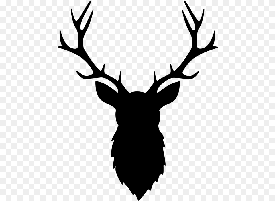 Elk Silhouette, Gray Png