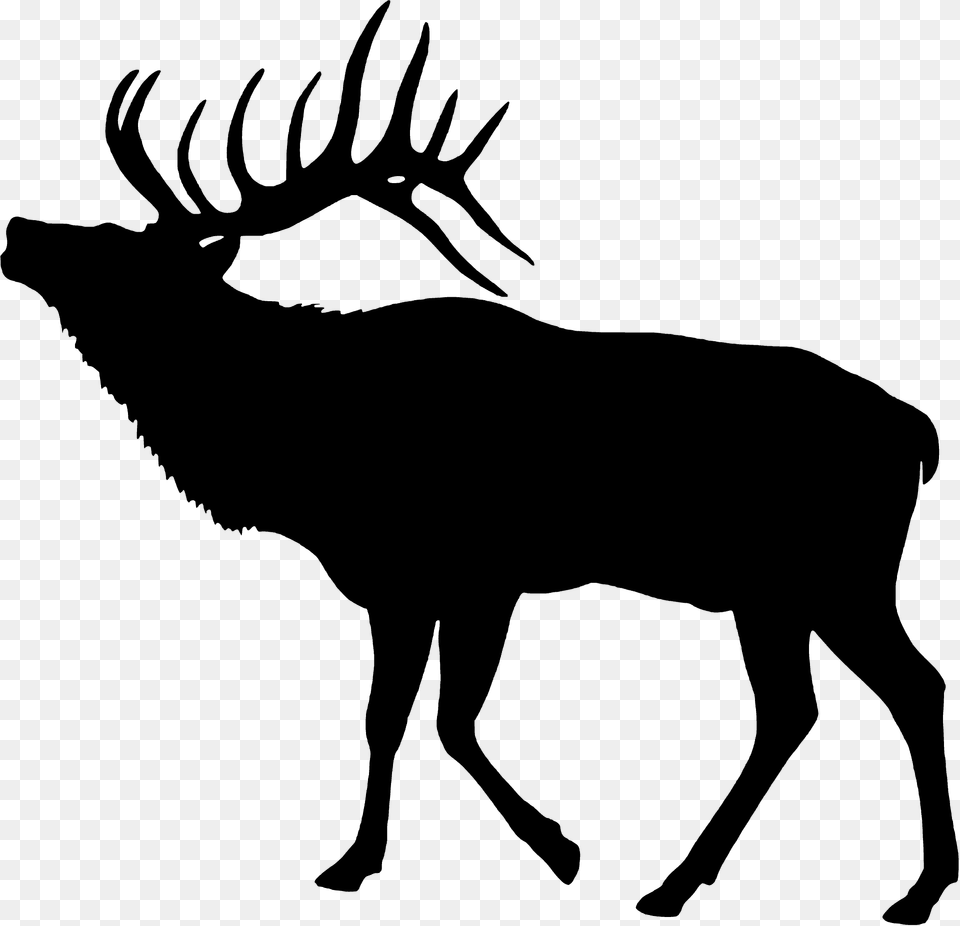 Elk Silhouette, Animal, Deer, Mammal, Wildlife Png Image