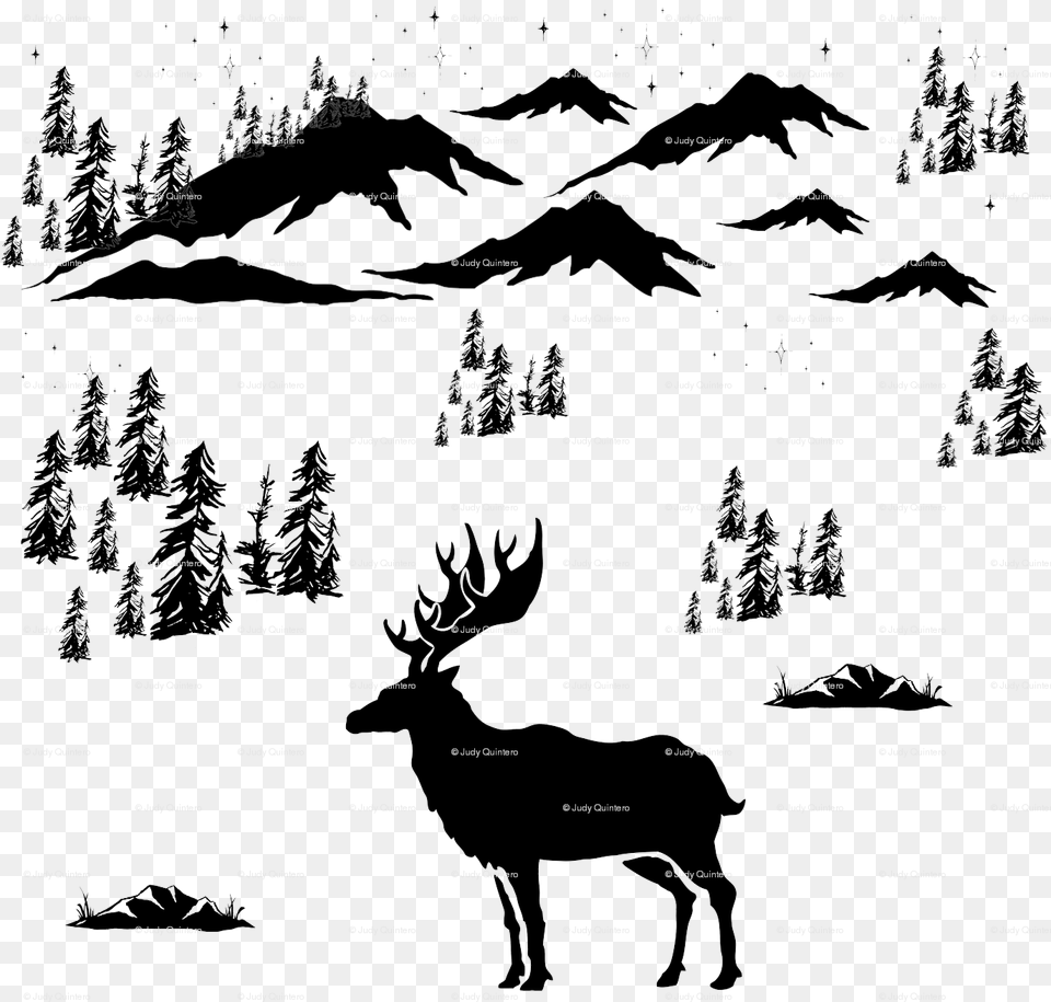 Elk Silhouette Elk, Animal, Deer, Mammal, Wildlife Png Image