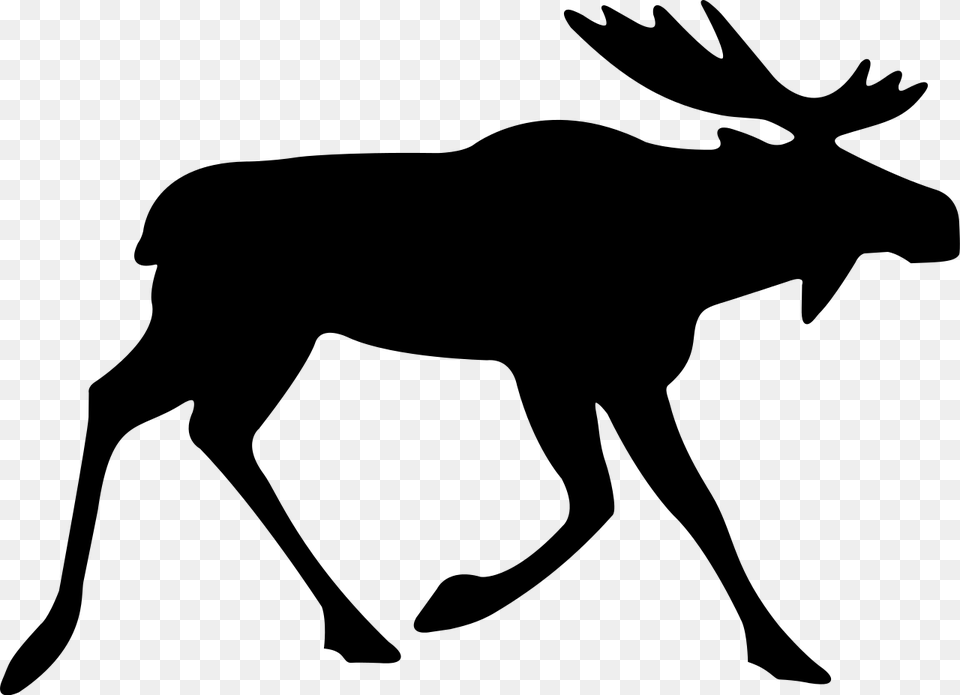 Elk Siluette, Gray Free Png Download
