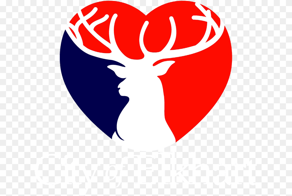 Elkhart City With A Heart, Logo, Animal, Deer, Mammal Free Png Download