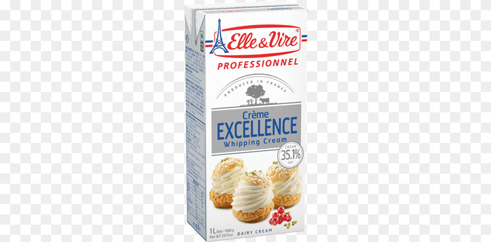 Elle Amp Vire Excellence Whipping Cream Elle And Vire Whipping Cream, Dessert, Food, Whipped Cream, Pastry Png Image
