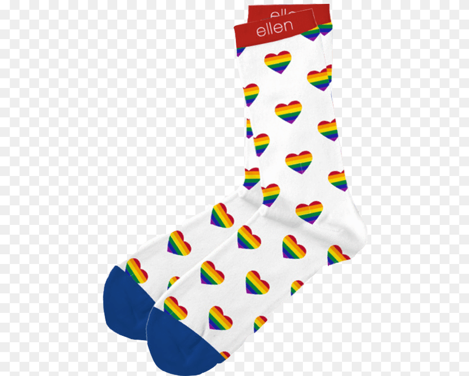 Ellen Degeneres Show Rainbow Heart Socks Library Sock, Clothing, Hosiery, Baby, Person Png Image