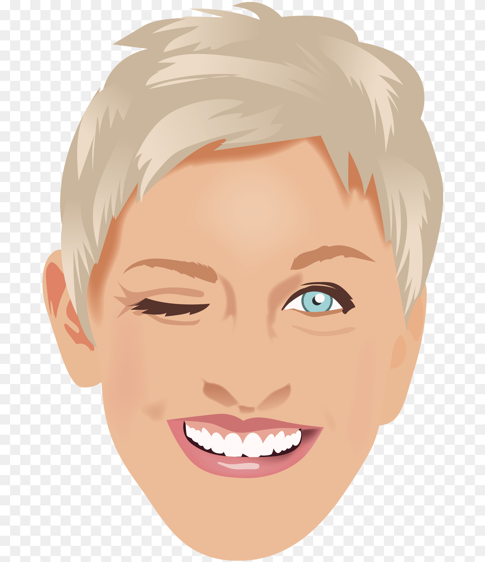 Ellen Heart Eyes Emoji Image With No Background Ellen Degeneres Drawing Easy, Teeth, Portrait, Photography, Person Free Transparent Png
