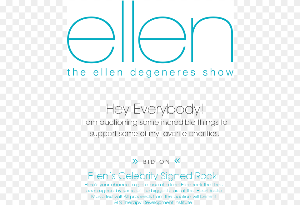 Ellen S Celebrity Signed Rock Download Ellen, Advertisement, Poster Png Image