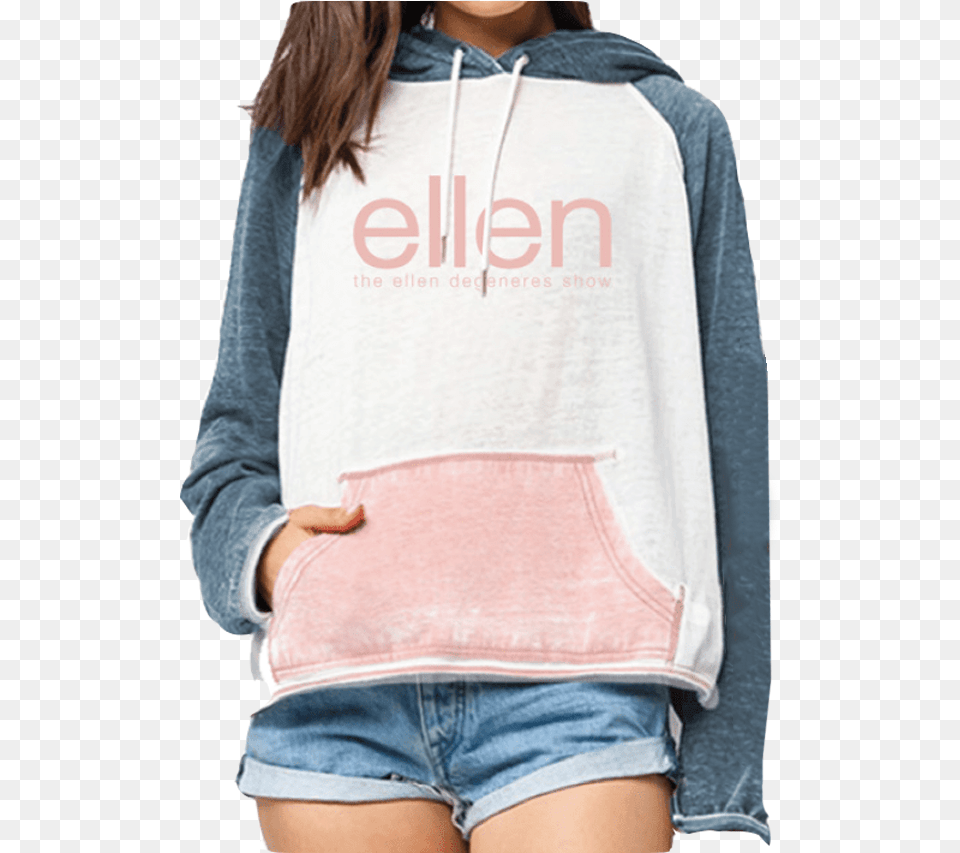 Ellen Show Color Block Pullover Hoodie, Clothing, Sweatshirt, Knitwear, Sweater Free Png