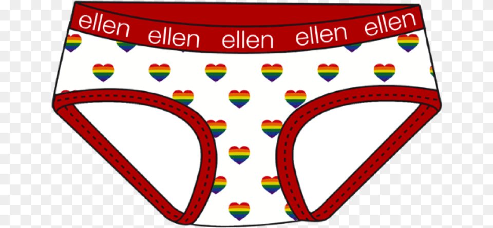 Ellen Show Rainbow Heart Girls Underwear Ellen Show Kids Underwear Girls, Clothing, Lingerie, Panties, Thong Png
