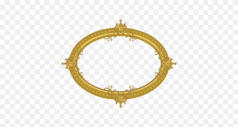 Elliptical Golden Frame, Oval, Gold, Chandelier, Lamp Png Image