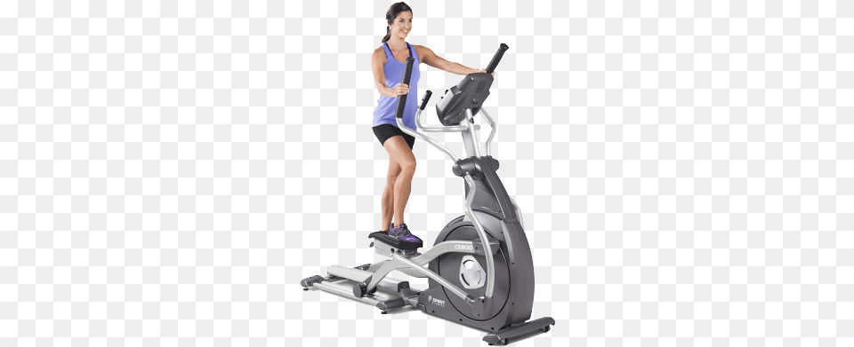 Elliptical Trainer Download Spirit Ce800 Light Commercial Elliptical, Working Out, Woman, Sport, Person Png