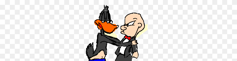 Elmer Fudd Battles A Human Daffy Duck Drawing, Baby, Person, Book, Comics Free Png